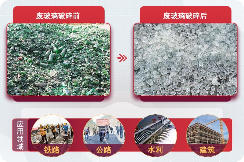 廢玻璃粉碎后用途廣，供不應求